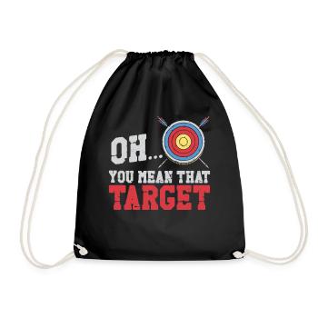 Archery Bow Archer Vintage Target - Drawstring Bag - black - Front