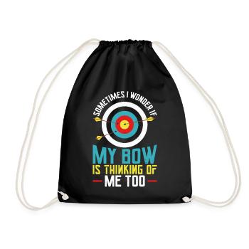 Archery Bow Archer Vintage Target - Drawstring Bag - black - Front
