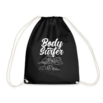 Bodysurfer Hobby Bodysurfing Bodysurfen Bodysurf - Drawstring Bag - black - Front