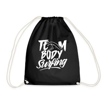 Team Bodysurfen Bodysurf Bodysurfing Bodysurfer - Drawstring Bag - black - Front