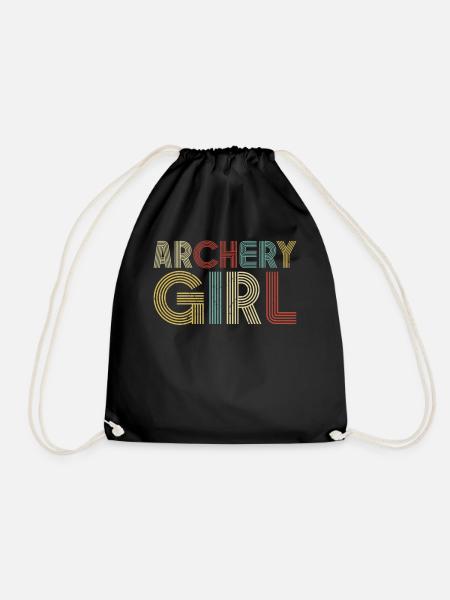 Archery Bow Archer Girl Retro - Turnbeutel - Schwarz