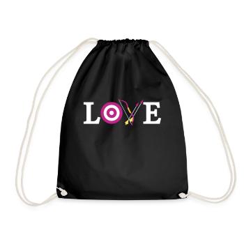 Archery Bow Archer Target Love - Turnbeutel - Schwarz - Vorne