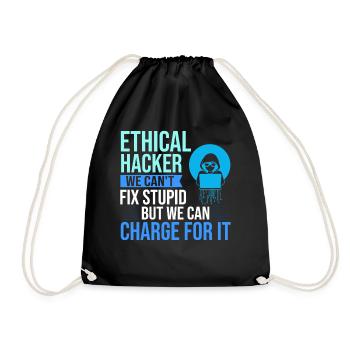 Ethical Hacker Security Computer Hacking - Drawstring Bag - black - Front