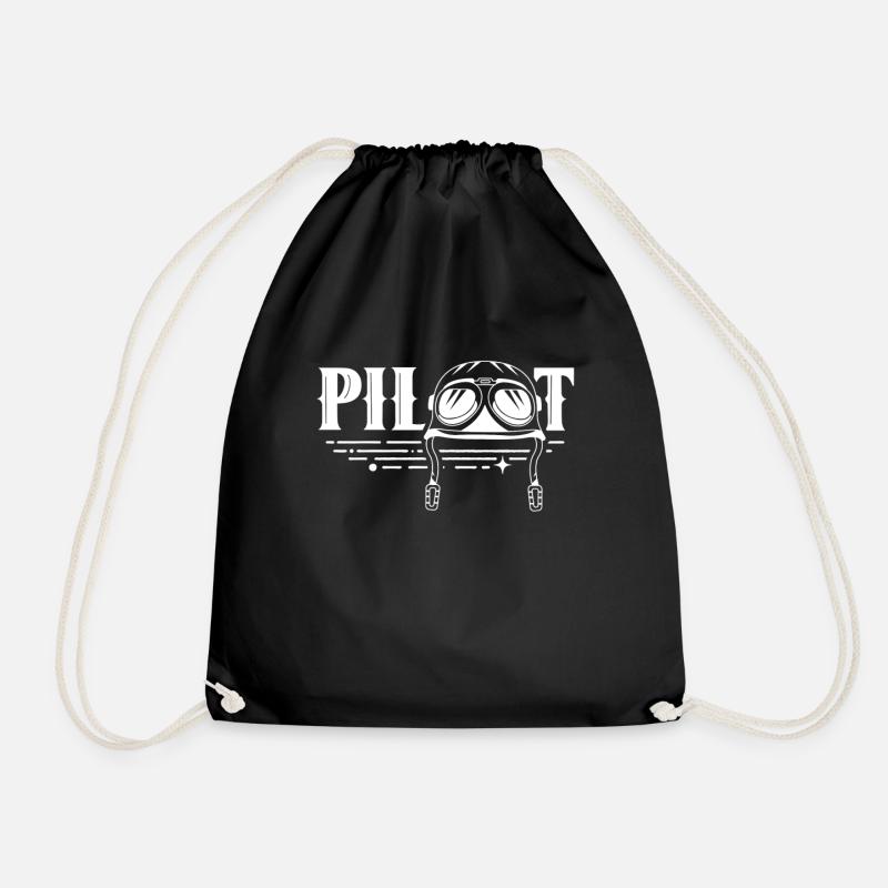 Pilot Kleinflugzeug Privatflugzeug Leichtflugzeug - Turnbeutel - Schwarz