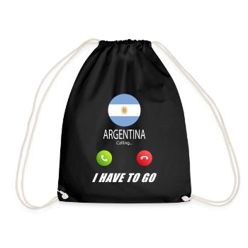 Argentina calls lusiger flags slogan - Drawstring Bag - black - Front
