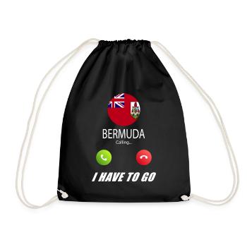 Bermuda ruft an Lusiger Flaggen Spruch - Turnbeutel - Schwarz - Vorne