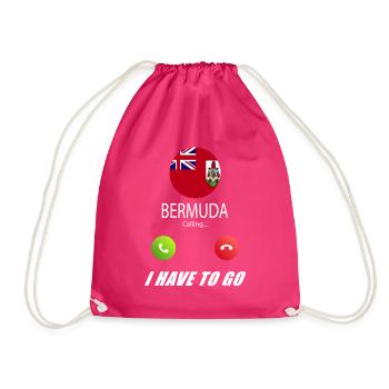 Bermuda ruft an Lusiger Flaggen Spruch - Turnbeutel - Fuchsia - Vorne