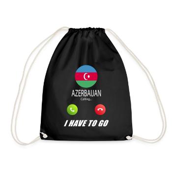 Azerbaijan ruft an Lusiger Flaggen Spruch - Turnbeutel - Schwarz - Vorne