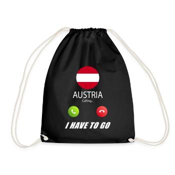 Austria calls to Lusiger flags slogan - Drawstring Bag - black - Front