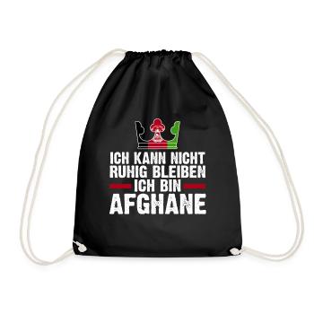 Afghanistan Afghane Afghanisches - Turnbeutel - Schwarz - Vorne