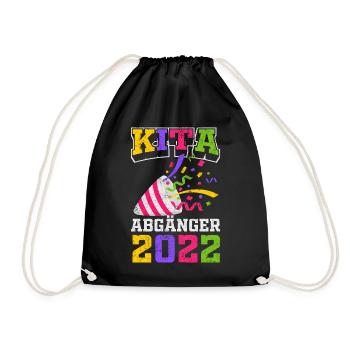 Einschulung | Kita Abgänger 2022 Geschenk - Turnbeutel - Schwarz - Vorne