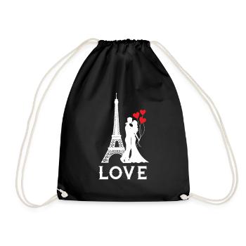 L’amour sur la Tour Eiffel Paris France Français - Sac de sport léger - noir - Devant