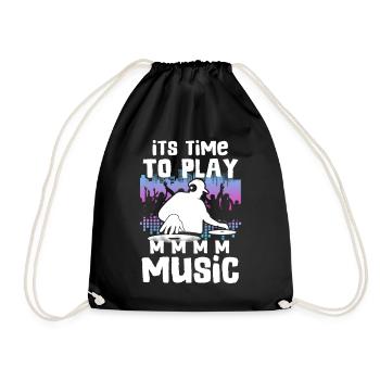 Disc Jockey DJ Rave Synthesizer Gift CD Mixer - Drawstring Bag - black - Front
