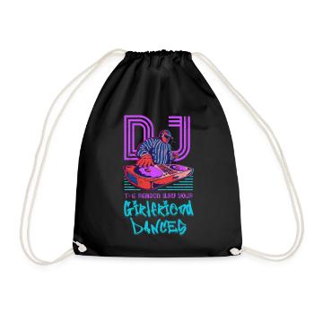 DJ Gift Music Disc Jockey Disco Techno Rave - Drawstring Bag - black - Front