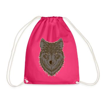 Motif de loup - Sac de sport léger - fuchsia - Devant