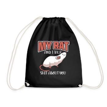 Rat Rodent Rat Lovers Mouse Pet - Drawstring Bag - black - Front