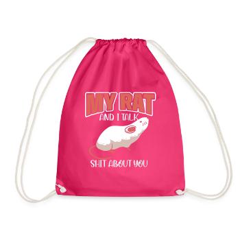 Rat Rodent Rat Lovers Mouse Pet - Drawstring Bag - fuchsia - Front