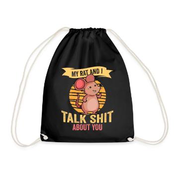 Rat Rodent Rat Lovers Mouse Pet - Drawstring Bag - black - Front