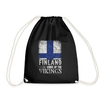 Finnland Tshirt Finland Skandinavien - Turnbeutel - Schwarz - Vorne