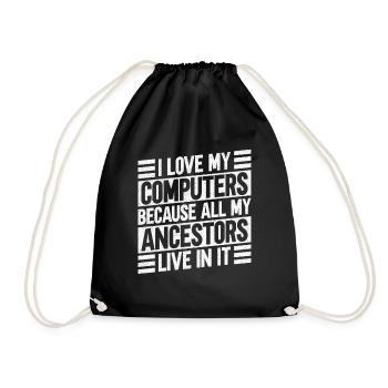 Genealogist Genealogist Family Tree Genealogist - Drawstring Bag - black - Front