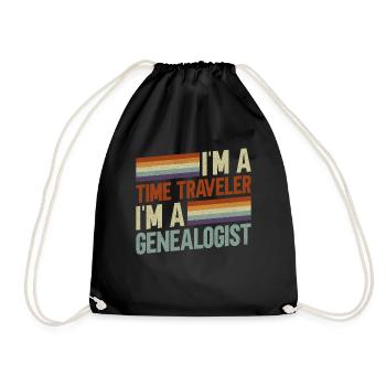 Genealogist Genealogist Family Tree Genealogist - Drawstring Bag - black - Front