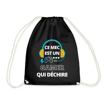 Ce mec est un gamer qui déchire - Sac de sport léger - noir - Devant