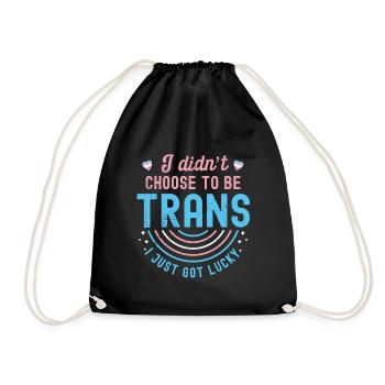 Trans Transgender Transsexual Gift Queer - Drawstring Bag - black - Front