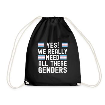 Transgender - Drawstring Bag - black - Front