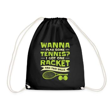 Joueur de tennis Raquette de tennis Balle de tennis - Sac de sport léger - noir - Devant