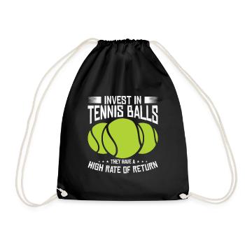 Joueur de tennis Raquette de tennis Balle de tennis - Sac de sport léger - noir - Devant