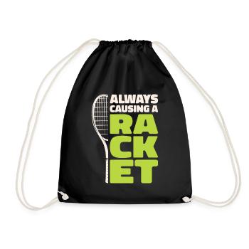 Joueur de tennis Raquette de tennis Balle de tennis - Sac de sport léger - noir - Devant