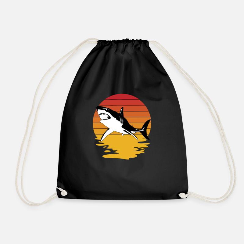 requin, grand requin blanc, requins, mégalodon, requin, requin marteau - Sac de sport léger - noir