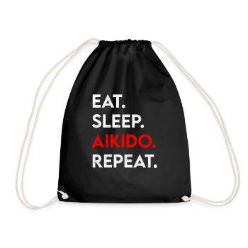 manger du sommeil aïkido répéter - Sac de sport léger - noir - Devant