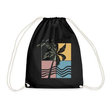 Surf Style - Surfing Sport - Turnbeutel - Schwarz - Vorne