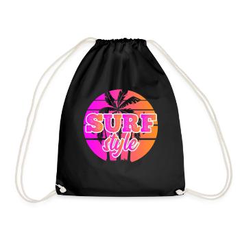 Surf Style - Surfsport - Turnbeutel - Schwarz - Vorne