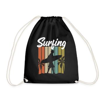 Surf Style - Surfing Sport - Turnbeutel - Schwarz - Vorne