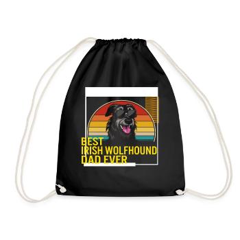 Best Irish Wolfhound Dad Ever T Shirt - Drawstring Bag - black - Front
