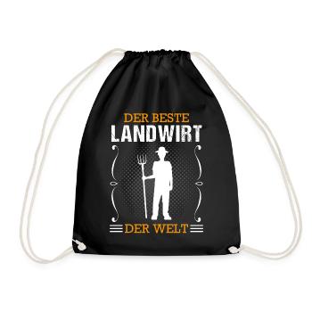 Landwirt Bauer Beruf Landwirtschaft Geschenk - Turnbeutel - Schwarz - Vorne