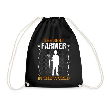 Landwirt Bauer Beruf Landwirtschaft Geschenk - Turnbeutel - Schwarz - Vorne