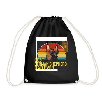 Best German Shepherd Dad Ever T Shirt - Drawstring Bag - black - Front