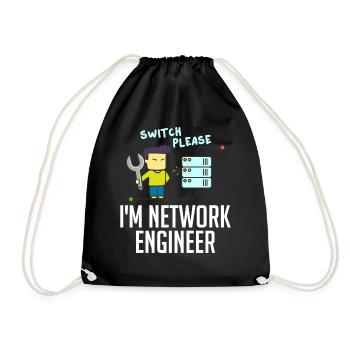 Netzwerkingenieur Network Engineer Computer - Drawstring Bag - black - Front