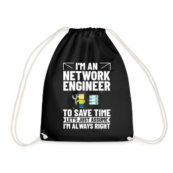 Netzwerkingenieur Network Engineer Computer - Drawstring Bag - black - Front