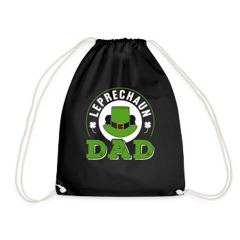 Goblin Papa Leprechaun Irish St Patrick's Day Irish - Drawstring Bag - black - Front