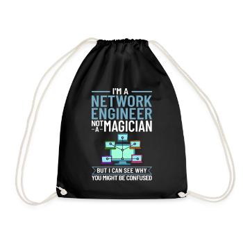 Netzwerkingenieur Network Engineer Computer - Turnbeutel - Schwarz - Vorne