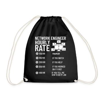 Netzwerkingenieur Network Engineer Computer - Turnbeutel - Schwarz - Vorne
