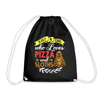 Sloth Pizza Delivery Pizzeria Italian - Drawstring Bag - black - Front