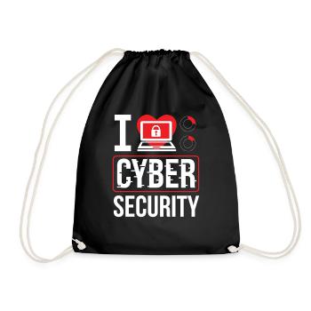 I love Cybersecurity Hack Hacker IT Security - Drawstring Bag - black - Front