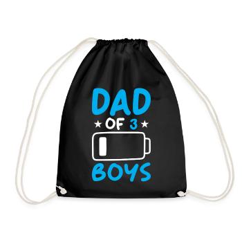 Dad of 3 Boys - Drawstring Bag - black - Front