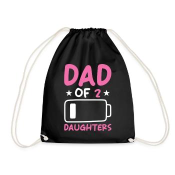 Dad of 2 Daughters - Turnbeutel - Schwarz - Vorne