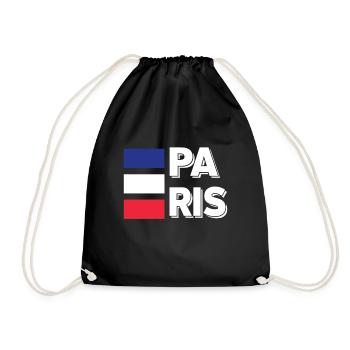 Paris in France French colours - Drawstring Bag - black - Front